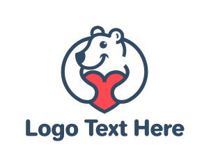 Stuffed Animal - Bear Hug Heart logo design