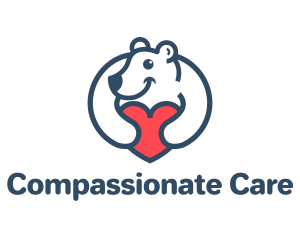 Caring - Bear Hug Heart logo design