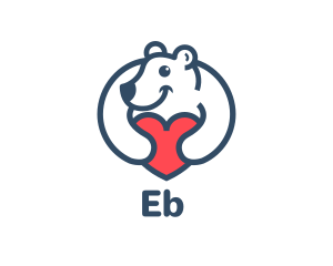Bear Hug Heart logo design