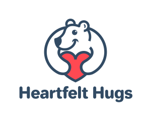 Bear Hug Heart logo design