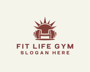 Gym - Sun Dumbbell Gym logo design