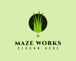 Grass Lawn Landscape  logo design