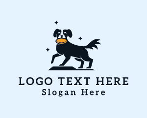 Border Collie - Puppy Dog Frisbee logo design