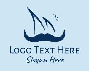 Barbershop - Hipster Sailor Mustache logo design