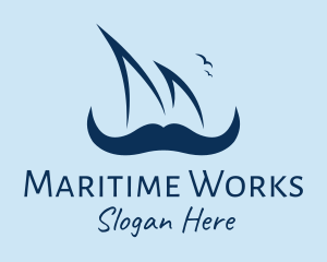 Hipster Sailor Mustache  logo design