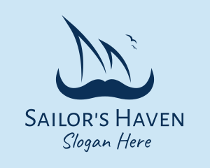 Hipster Sailor Mustache  logo design