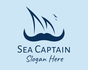 Hipster Sailor Mustache  logo design