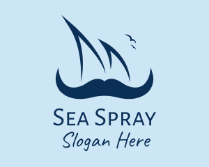 Hipster Sailor Mustache  logo design