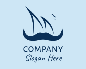 Barber - Hipster Sailor Mustache logo design