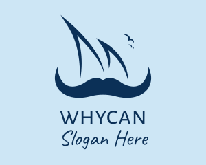 Galleon - Hipster Sailor Mustache logo design