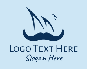 Mens Salon - Hipster Sailor Mustache logo design