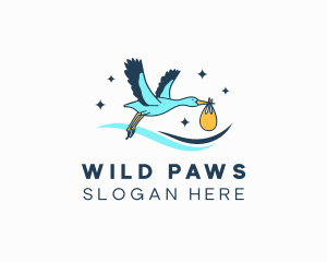 Stork Bird Package logo design