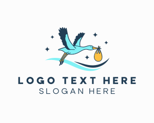 Messenger - Stork Bird Package logo design