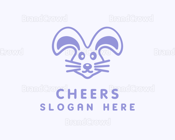 Violet Cute Rabbit Pet Logo