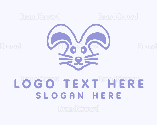 Violet Cute Rabbit Pet Logo