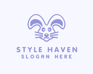 Violet Cute Rabbit Pet Logo