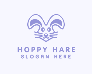 Violet Cute Rabbit Pet logo design