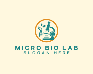 Microscope DNA Laboratory logo design