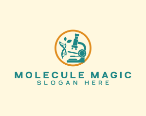 Molecule - Microscope DNA Laboratory logo design