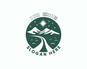 Camping - Peak Mountaineering Trip logo design