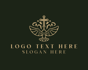 Holy - Cross Dove Religion logo design
