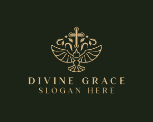 Prayer - Cross Dove Religion logo design