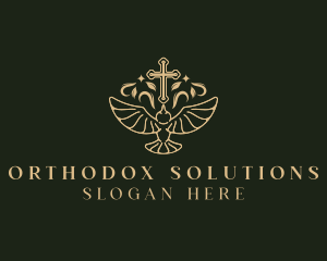 Orthodox - Cross Dove Religion logo design