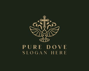 Cross Dove Religion logo design