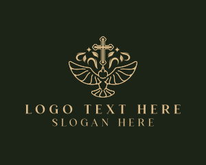 Theology - Cross Dove Religion logo design