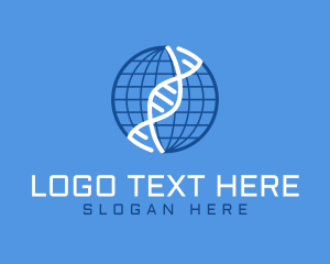 Institute - Blue Globe DNA logo design