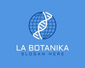 Planet - Blue Globe DNA logo design