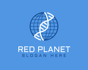 Blue Globe DNA logo design