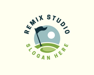 Golf  Club Flag logo design