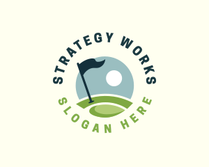 Golf  Club Flag logo design