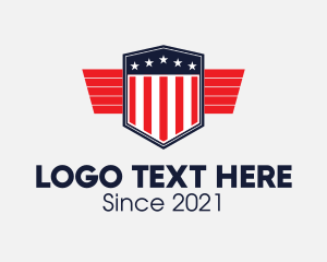 American - Military Shield Flag logo design