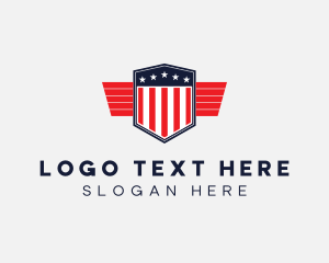 Stars And Stripes - Military Shield Flag logo design