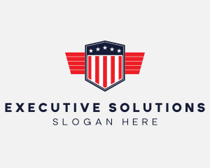 President - Military Shield Flag logo design