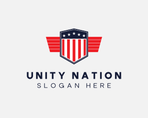 Military Shield Flag logo design