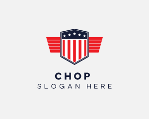 Soldier - Military Shield Flag logo design