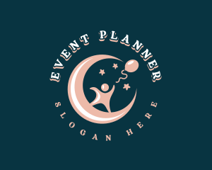 Planner - Toddler Balloon Moon logo design