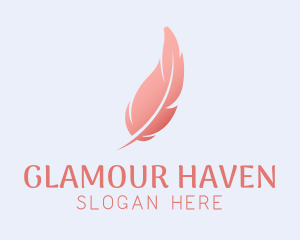 Salon - Pink Feather Beauty Salon logo design