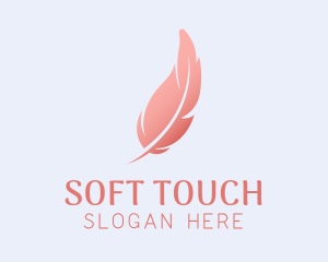 Soft - Pink Feather Beauty Salon logo design