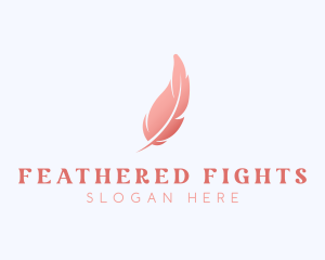 Pink Feather Beauty Salon logo design