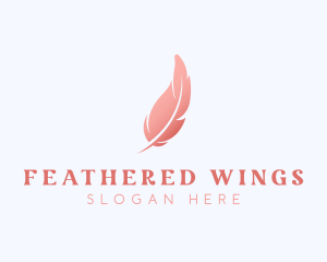 Pink Feather Beauty Salon logo design