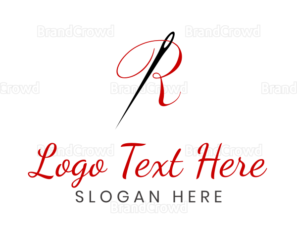 Elegant Tailor Script Letter R Logo