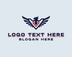 Aviation - Patriotic Eagle Wing logo design