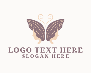 Girl - Butterfly Wings Salon logo design