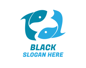 Seafood - Blue Fish Cycle logo design