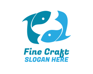 Blue Fish Cycle logo design