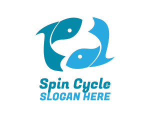 Spin - Blue Fish Cycle logo design